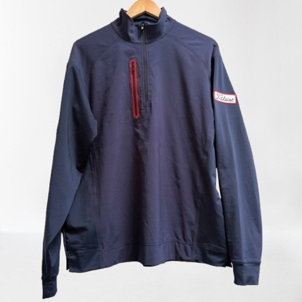 FootJoy FJ Titleist Men's Quarter Zip Golf Pullover Navy Blue Medium
